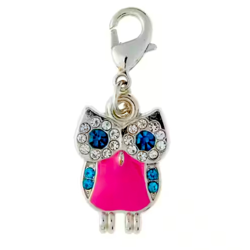 Pink & Blue Owl Charm
